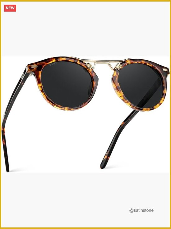 Polarized Round Retro Double-Bridge Vintage Sunglasses main image 7